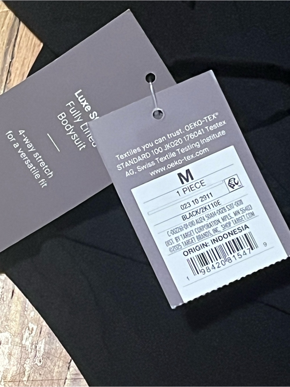 Auden Black Fully Lined Long Sleeve Bodysuit | Size M NWT - Picture 4 of 7